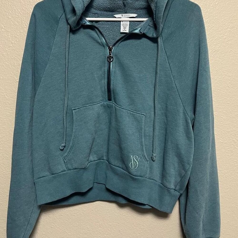 Victoria-s-secret Men's Blue and Green Hoodie